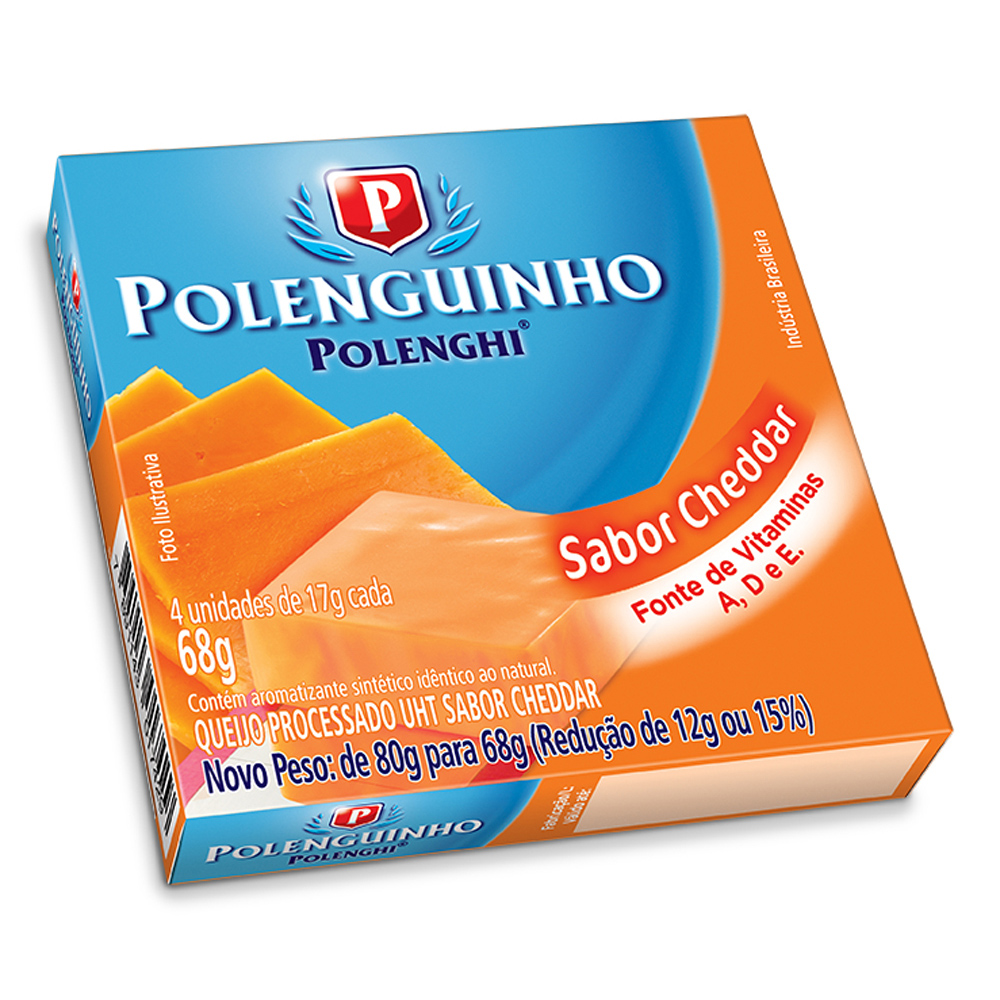 QUEIJO POLENGUINHO CHEDDAR - 68G (COM 4 UN.)