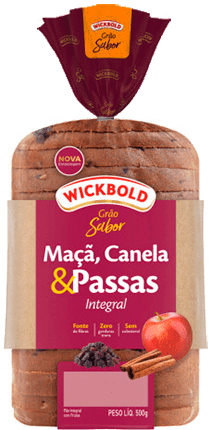 PÃO DE FORMA WICKBOLD MAÇA / CANELA / PASSAS - 500G