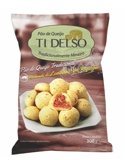 PÃO DE QUEIJO TI DELSO RECHEADO LOMBO E REQUEIJÃO - 300G