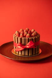 Mini Torta KitKat com Morangos Dourados